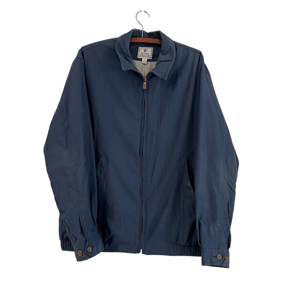 Vintage Peter Millar Navy Blue Lightweight Full Zip Bomber Jacket Size Large